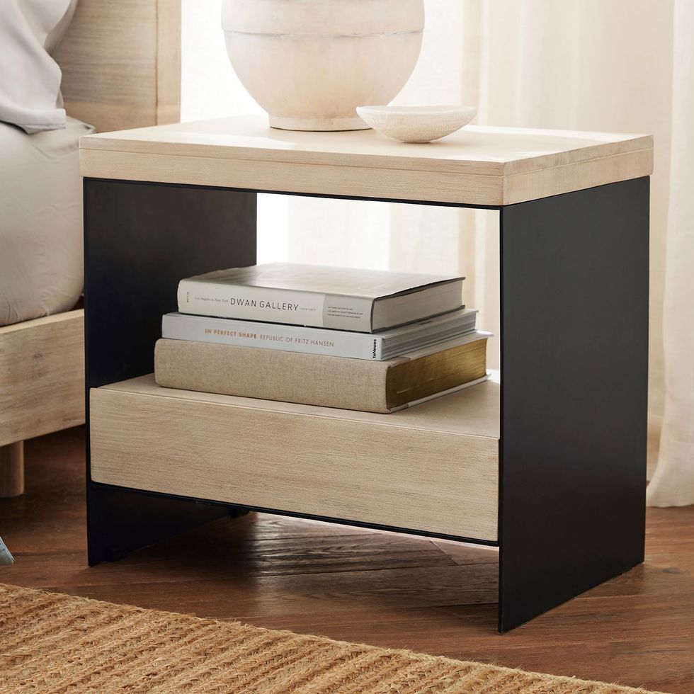 Cayman Wood & Metal Nightstand Cayman Wood & Metal Nightstand